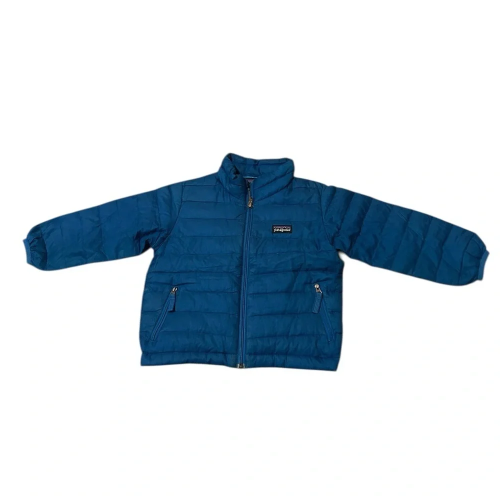 Patagonia Toddler Kids Hi Loft Down Puffer Zip Up Crewneck Jacket Sweater